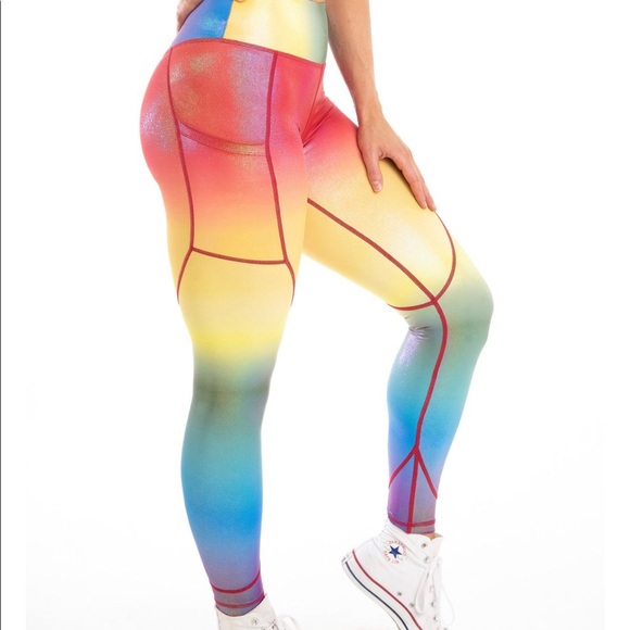 ‼️SOLD‼️ CNC Rainbow Shimmer Leggings - Picture 5 of 6
